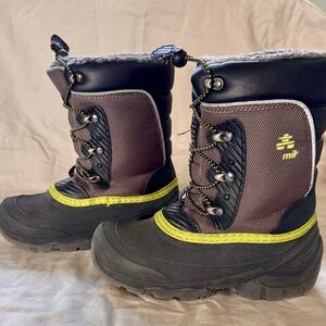 Kids' Kamik Winter Boots with Yellow Trim